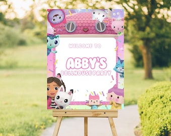 Gabby's Dollhouse Welcome Sign | Editable Party Banner | Digital Download|GD2
