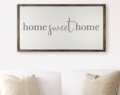 Home Sweet Home Sign - Wood Framed Sign - Home Wall Decor - Farmhouse Wall Decor - Home Sweet Home Farmhouse Sign - Home Signs