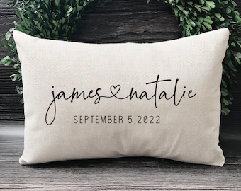 Personalized Wedding Gifts Pillow Cover - Gift For Couples - Throw Pillow Cover Couples Name Gift & Established Date Custom Pillow