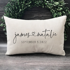 Personalized Wedding Gifts Pillow Cover - Gift For Couples - Throw Pillow Cover Couples Name Gift & Established Date Custom Pillow