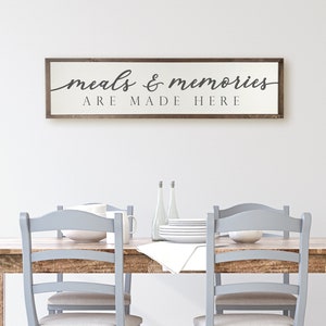 Meals and Memories Are Made Here Farmhouse Kitchen Wood Sign - Meals & Memories Are Made Here - Large Wood Sign - Farmhouse Kitchen Decor