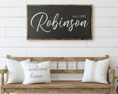Family Name Sign - Last Name Sign - Farmhouse Decor - Wedding Gift - Housewarming Gift - Established Wood Sign - Family Name Established