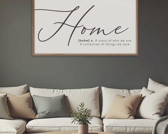 Home Definition Sign - Home A Story Of Who We Are And A Collection Of Things We Love Farmhouse Sign - Framed Farmhouse Wall Art