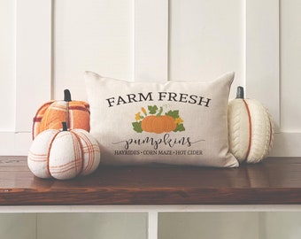Farm Fresh Pumpkin Pillow Cover - Rustic Autumn Decor