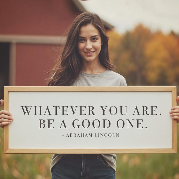 Whatever You Are, Be A Good One Motivational Sign - Abraham Lincoln Quote - Wood Framed Sign - Inspirational Quotes - Classroom Wall Decor