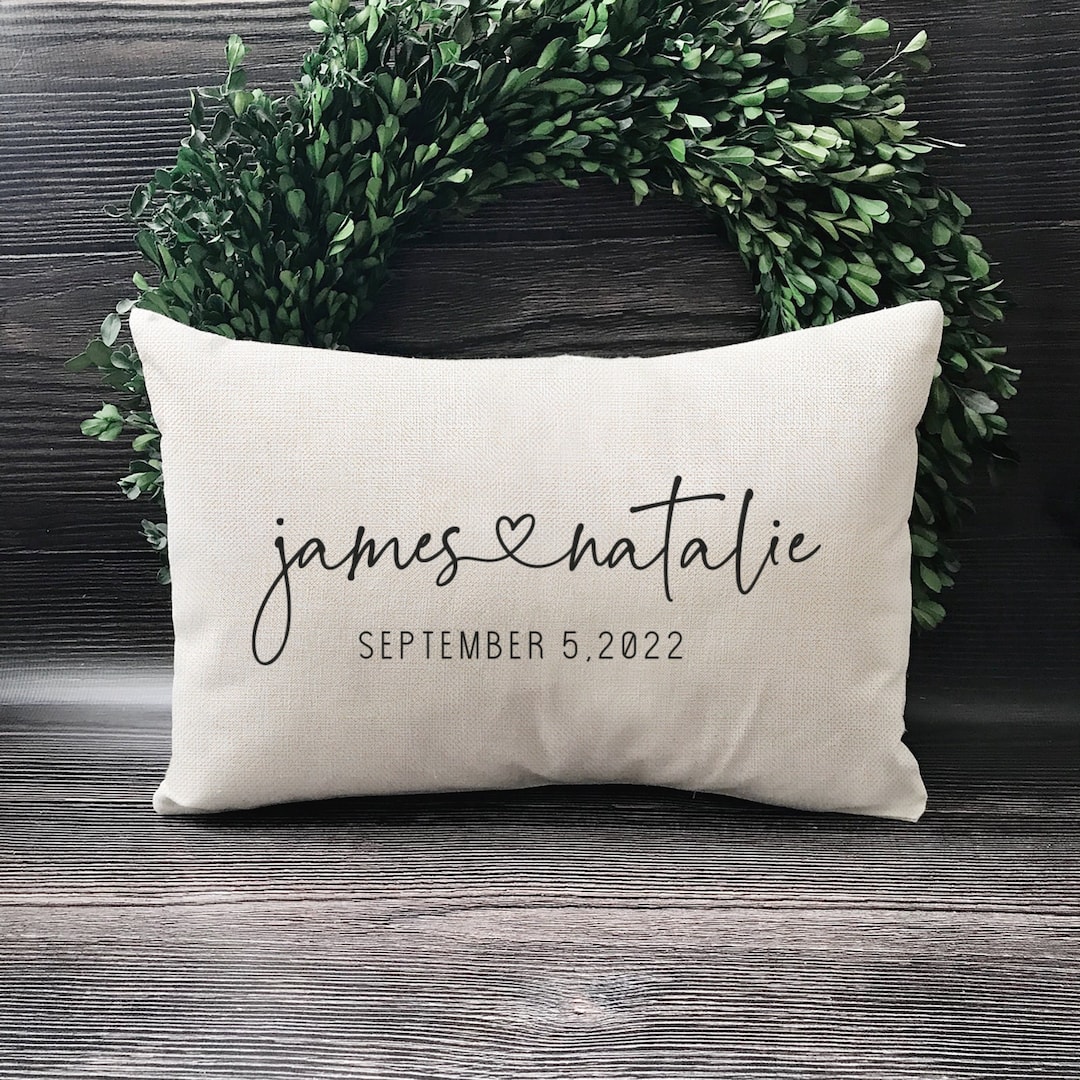 Personalized Wedding Gifts Pillow Cover - Gift For Couples - Throw Pillow Cover Couples Name Gift & Established Date Custom Pillow