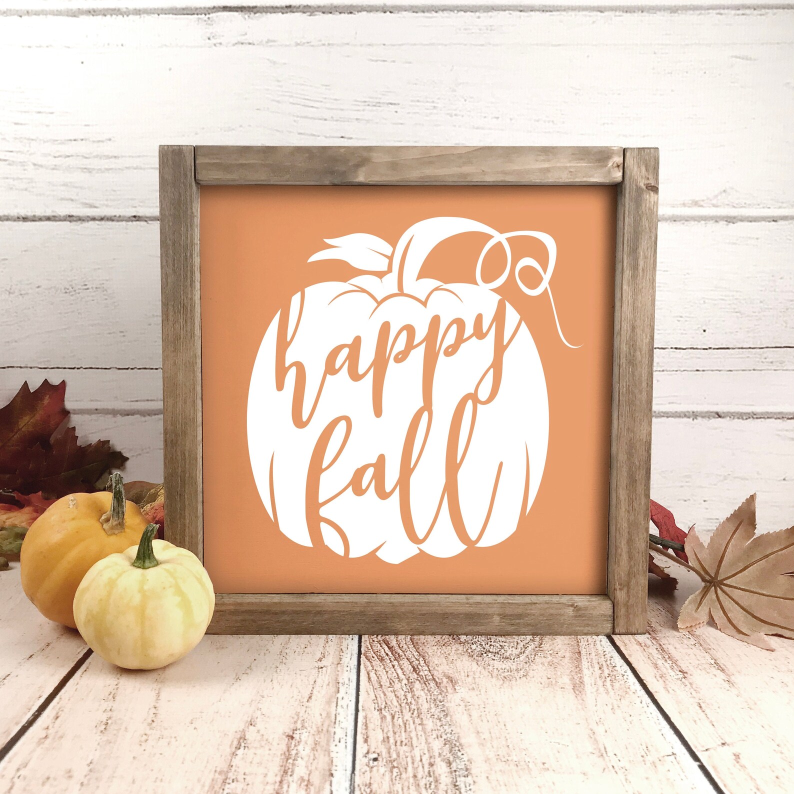 Happy Fall Pumpkin Sign Pumpkin Wood Sign Pumpkin Decor Etsy