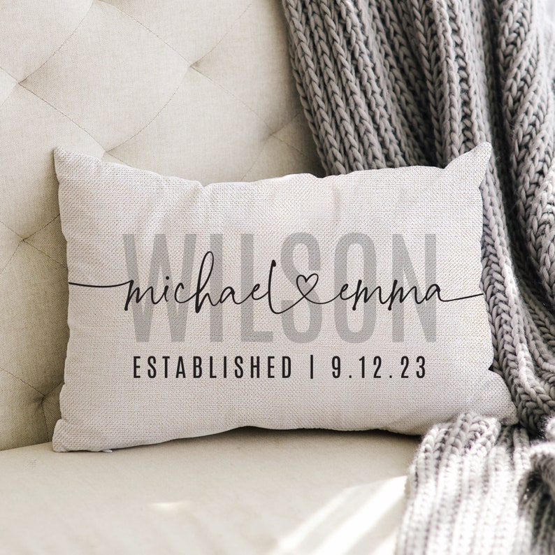 Custom Wedding Gift For Couple - Personalized Wedding Pillow - Bridal Shower Gift - Anniversary Gift - Engagement Gift For Couple Unique