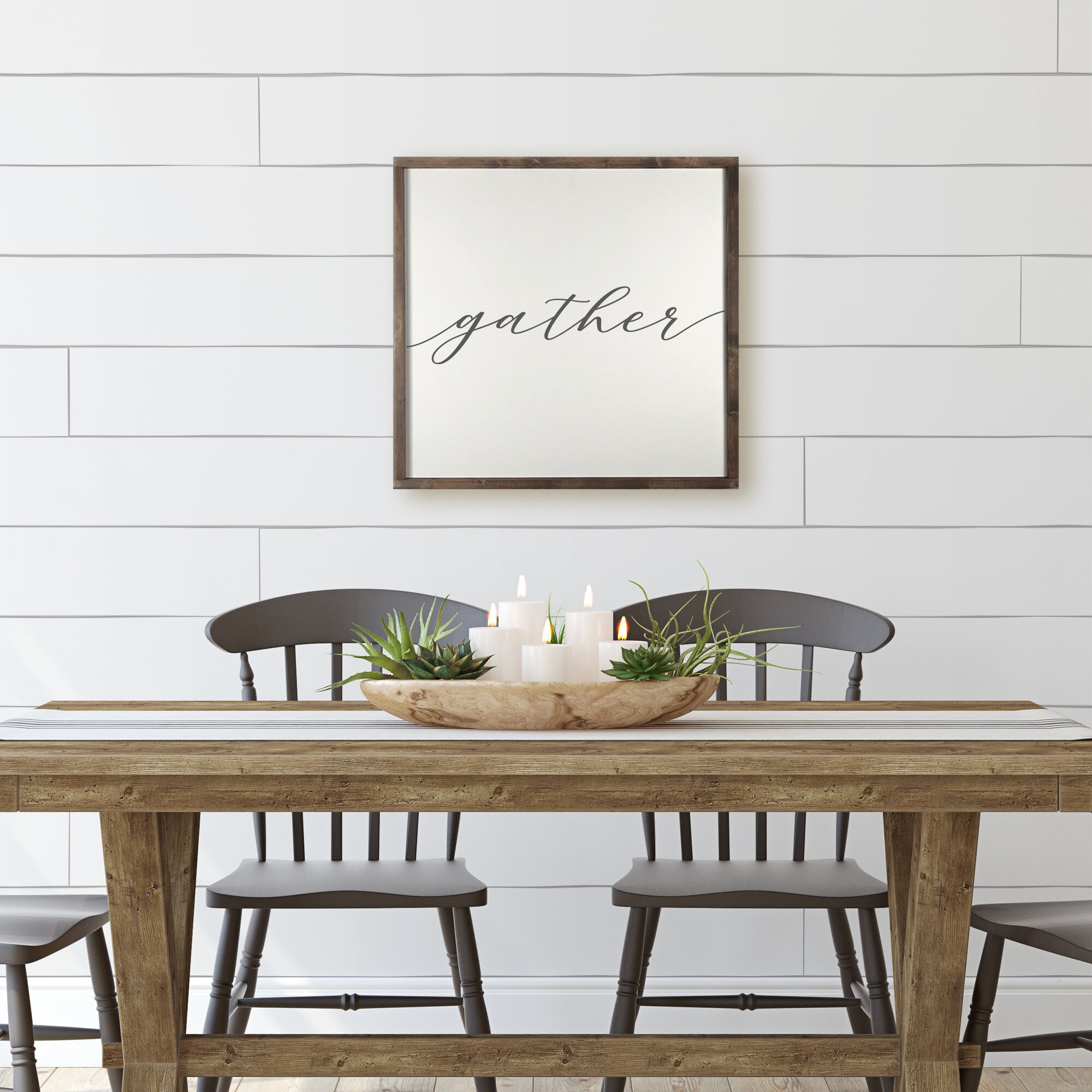 Gather Sign Dining Room Sign Framed Gather Sign Large Etsy