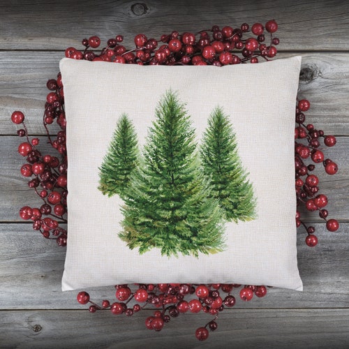 Pine Tree Pillow Winter Pillow Covers 18 X 18 16 X 16 Etsy