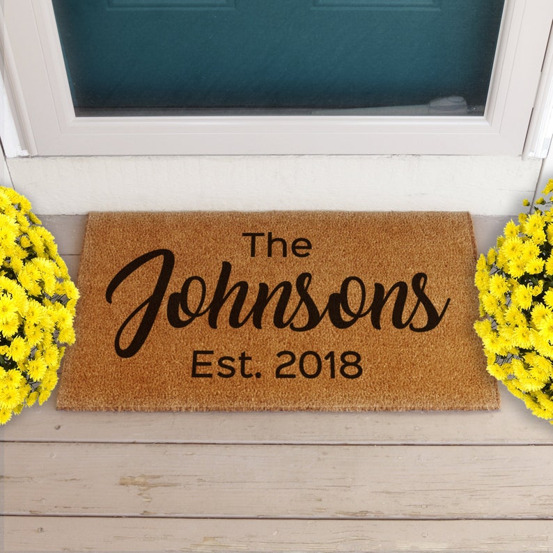 Family Name Door Mat Custom Coir Doormat Coir Personalized Etsy