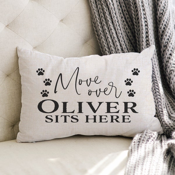 Move Over Cat Name Pillow - Cat Lover Gift - Cat Gift Christmas - Reserved For The Cat Pillow - Cat Name Pillow - Personalized Cat Gift