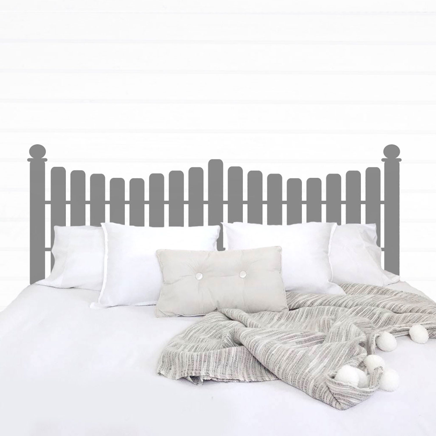 Vinyl Headboard Decal Picket Fence Headboard Apartment Etsy