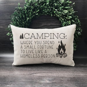 Camping Where You Spend A Small Fortune Pillow Cover - Camping Decor - Camping Pillow Cover - Camping Gifts For Couple - Motor Home Decor