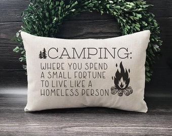 Camping Where You Spend A Small Fortune Pillow Cover - Camping Decor - Camping Pillow Cover - Camping Gifts For Couple - Motorhome Gifts