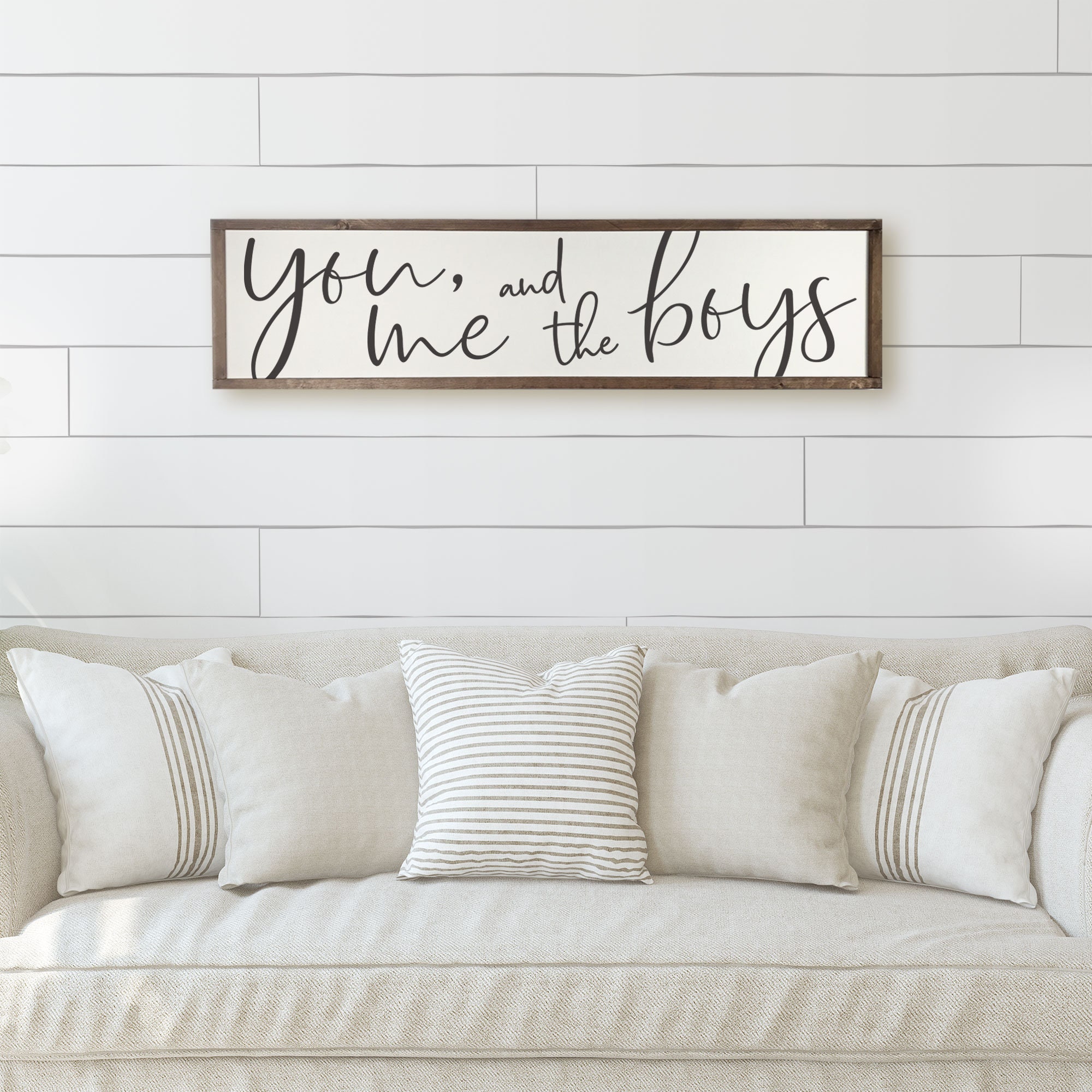 You Me and The Boys Sign - Wood Sign For Above Bed - Master Bedroom S…