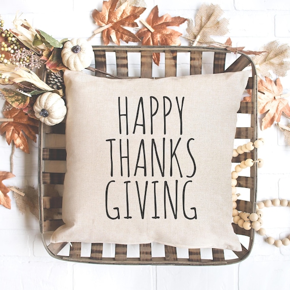 Thanksgiving Pillow Cover: Farmhouse Autumn Decor