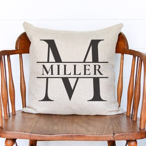 Monogram Pillow Case - Personalized Family Name Pillow - Personalized Wedding Gift - Housewarming Gift - Anniversary Gift - Custom Pillow