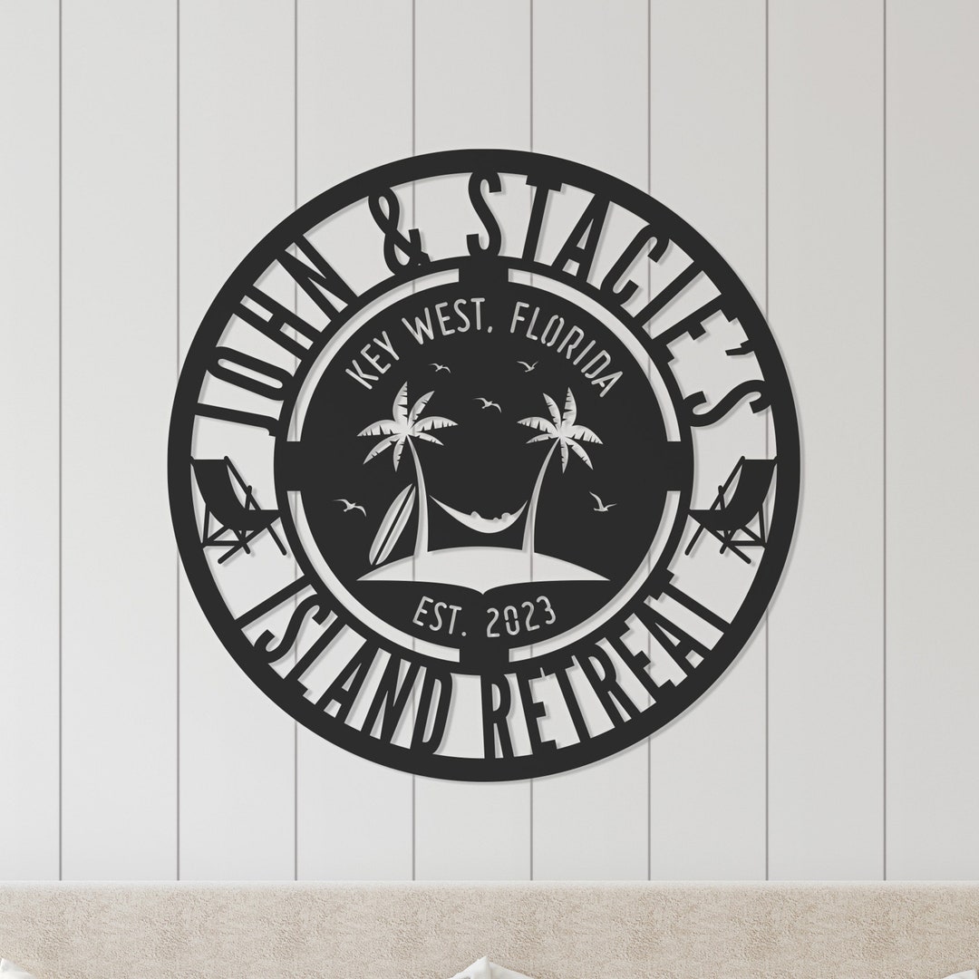 Beach House Sign Personalized Metal Sign for House Custom Beach House