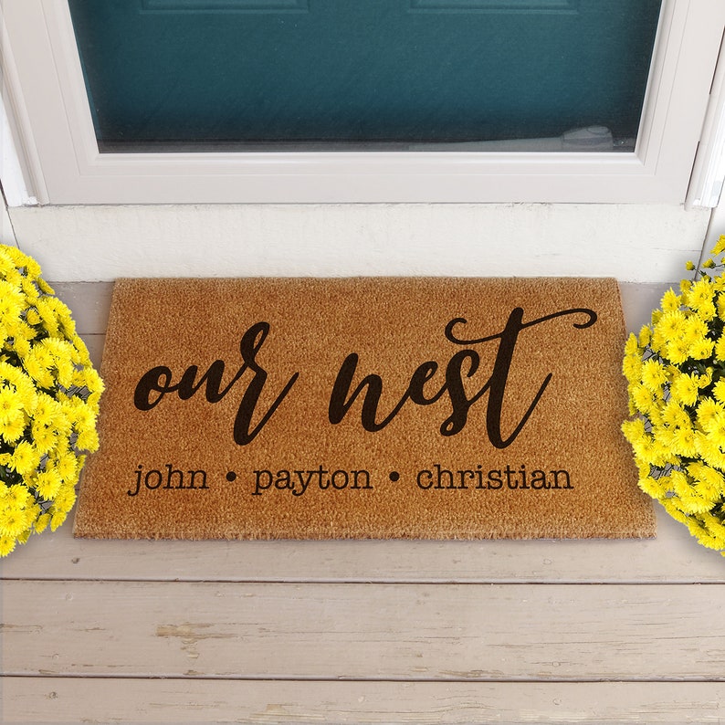 Our Nest Custom Doormat Coir Door Mat Custom Doormat Etsy