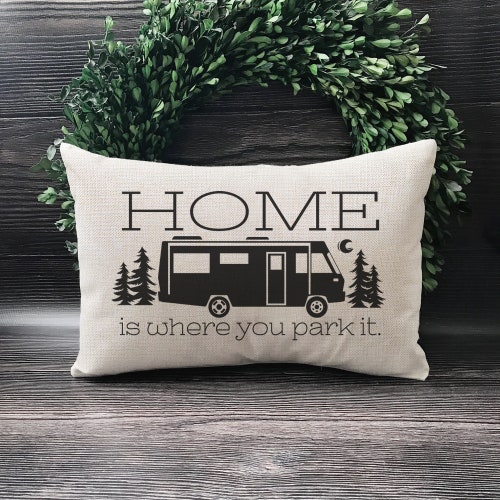 Camper Doormathome is Where You Park It Doormathappy Etsy