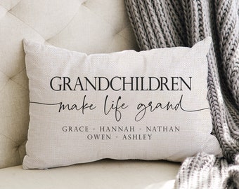 Grandparent Christmas Gifts From Grandkids - Grandchildren Make Life Grand - Grandparent Pregnancy Announcement - Personalized Grandma Gift