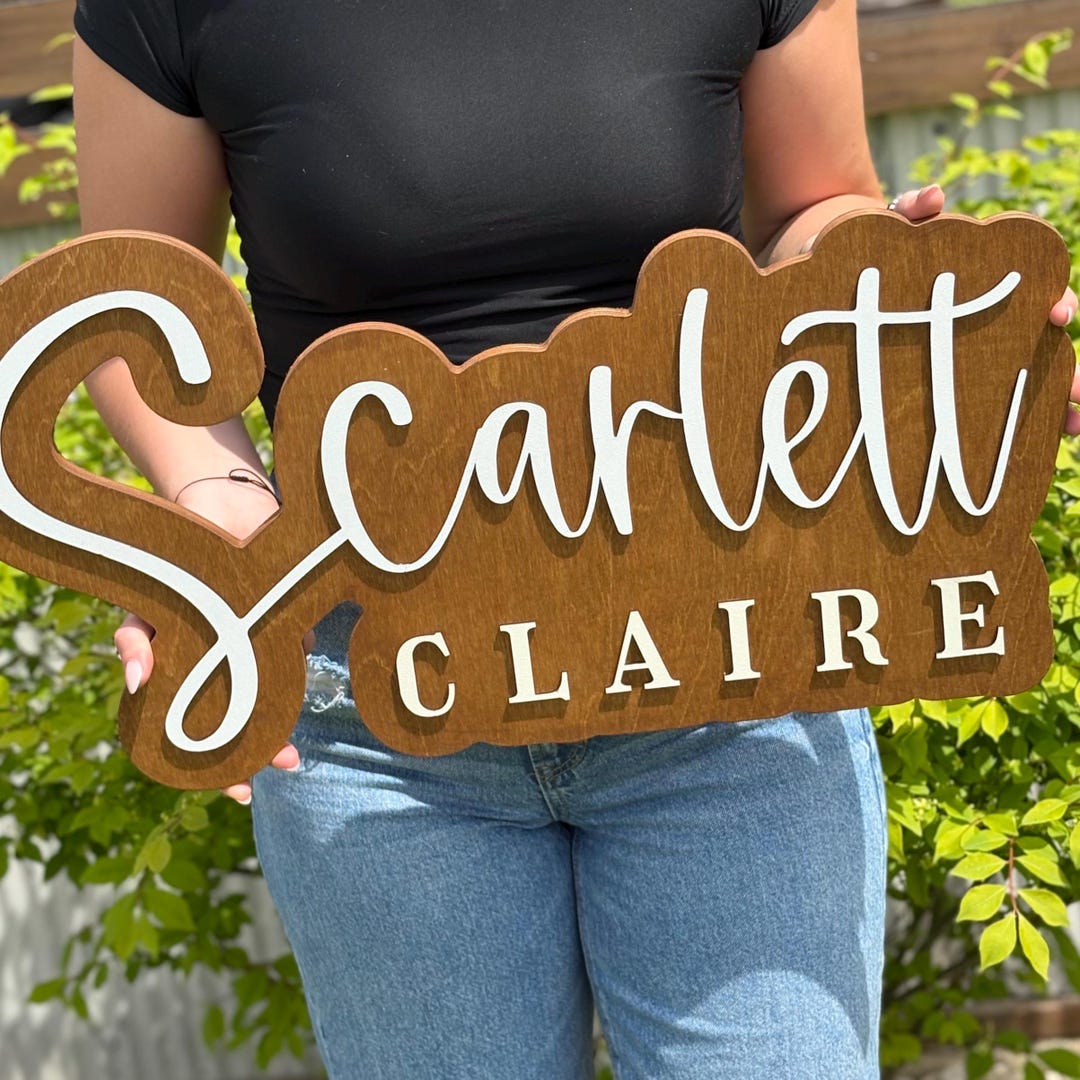 Personalized Wood Nursery Name Sign: 3D Baby Room Decor - Etsy