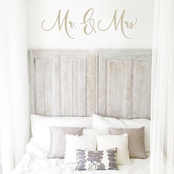 Mr And Mrs Decal Bedroom Wall Decor Over The Bed Wedding Gift Idea