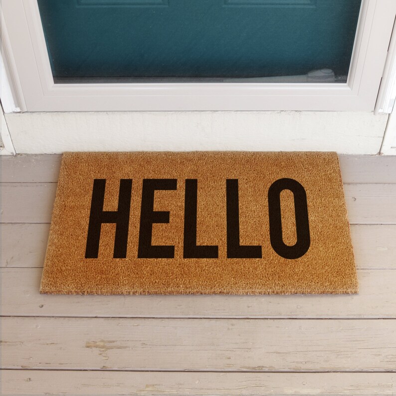 Hello Doormat Hello Door Mat Coir Doormats For Outside Front Door Decor Housewarming Gift Hand Painted Doormat