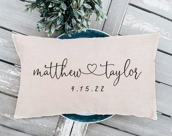 Personalized Wedding Gifts Pillow Cover - Gift For Couples - Throw Pillow Cover Couples Name Gift & Established Date Custom Pillow