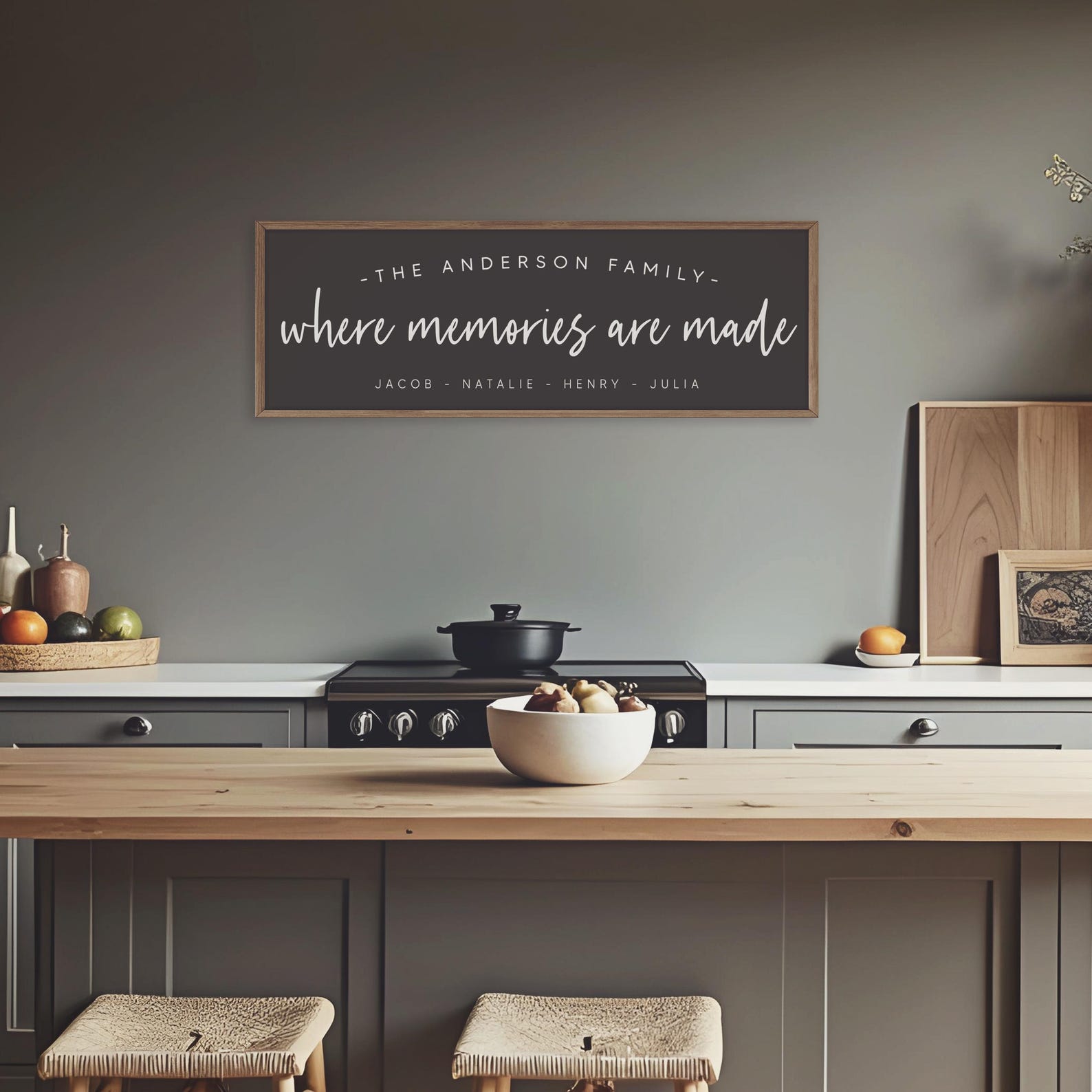 Personalize Family Wall Decor - Custom Name Wood Sign - Wall Art for ...