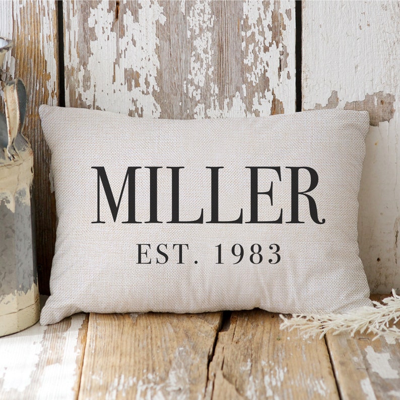 Personalized Name Pillow - Wedding Gift For Couple Unique - Bridal Shower Gift - Housewarming Gift - Last Name Pillow - Personalized Gift
