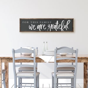 For This Family We Are Grateful Sign - Dining Room Sign - Kitchen ...