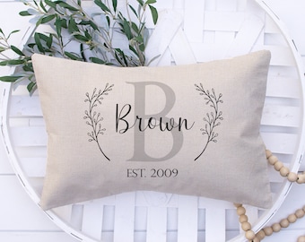 Engagement Gift - Wedding Gift - Wedding Gifts for Couple - Last Name Established Personalized Wedding Gift - Personalized Throw Pillow