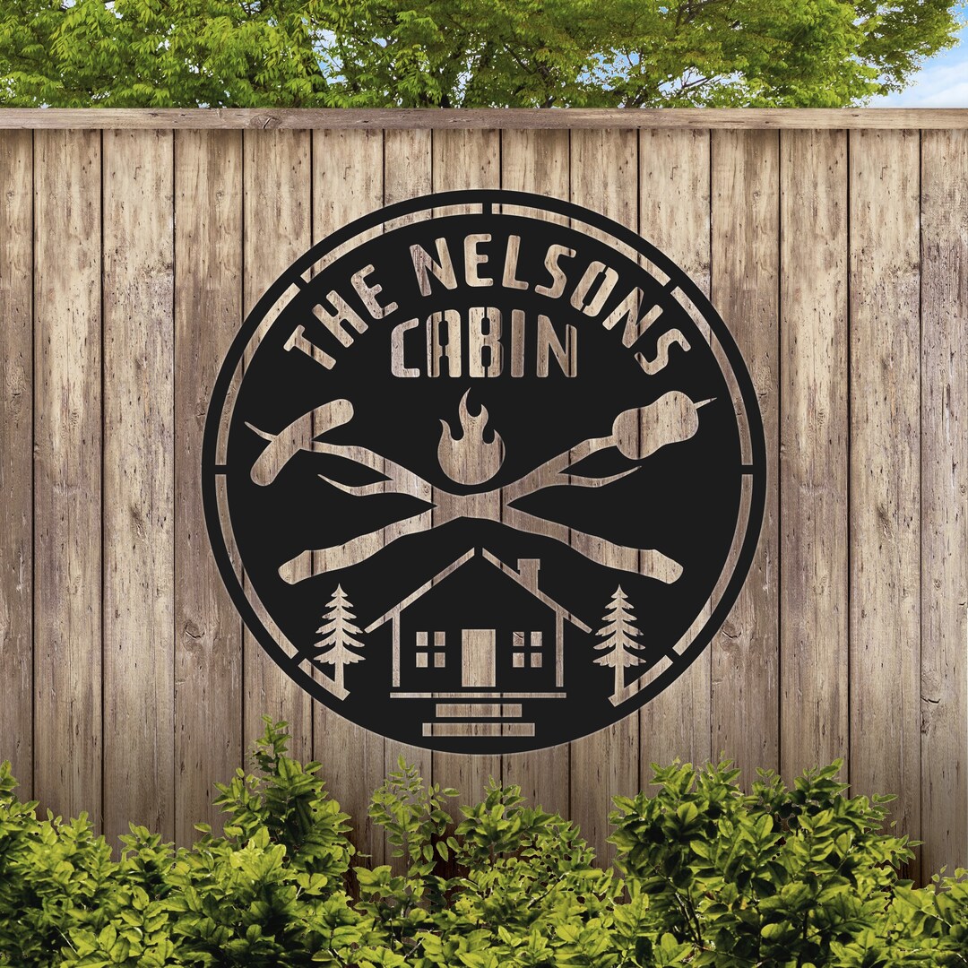 Personalized Metal Cabin Sign Custom Cabin Decor Cottage Decor Metal