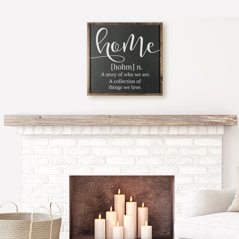 Home Definition Sign Farmhouse Sign Living Room Home Etsy