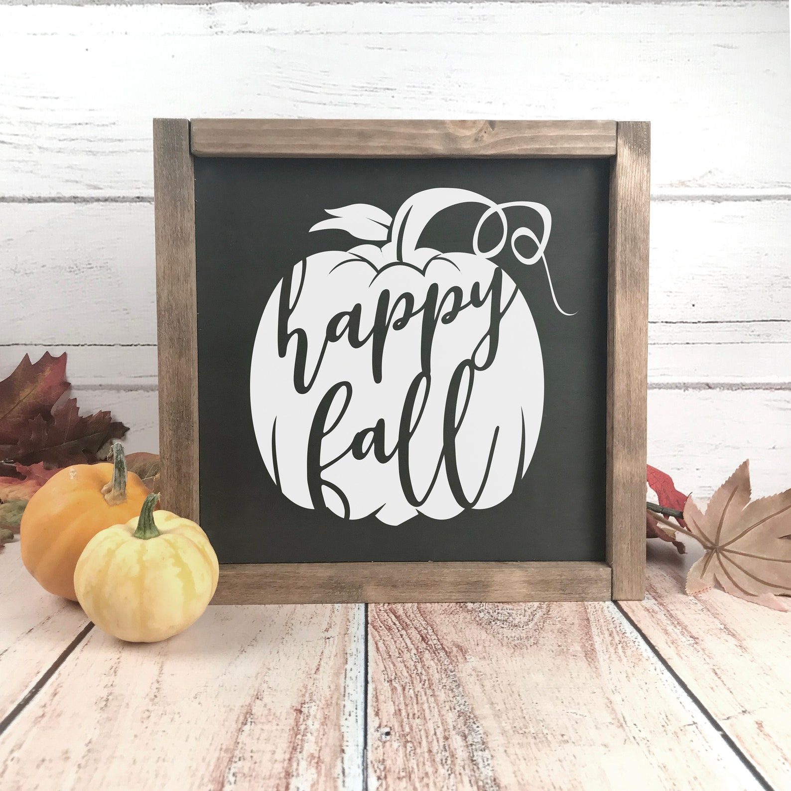 Happy Fall Pumpkin Sign Pumpkin Wood Sign Pumpkin Decor Etsy
