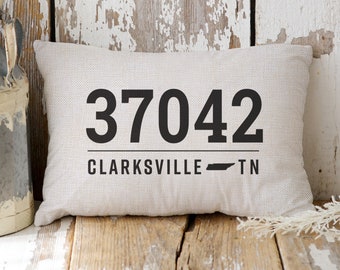 Zip Code Pillow - Personalized House Warming Gift - First Home Gift Ideas - Custom Wedding Gift - Realtor Closing Gift For Buyer