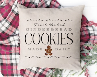 Fresh Baked Gingerbread Throw Pillow - Gingerbread Pillow - Gingerbread Decor - Christmas Throw Pillow Covers - Christmas Gift Idea