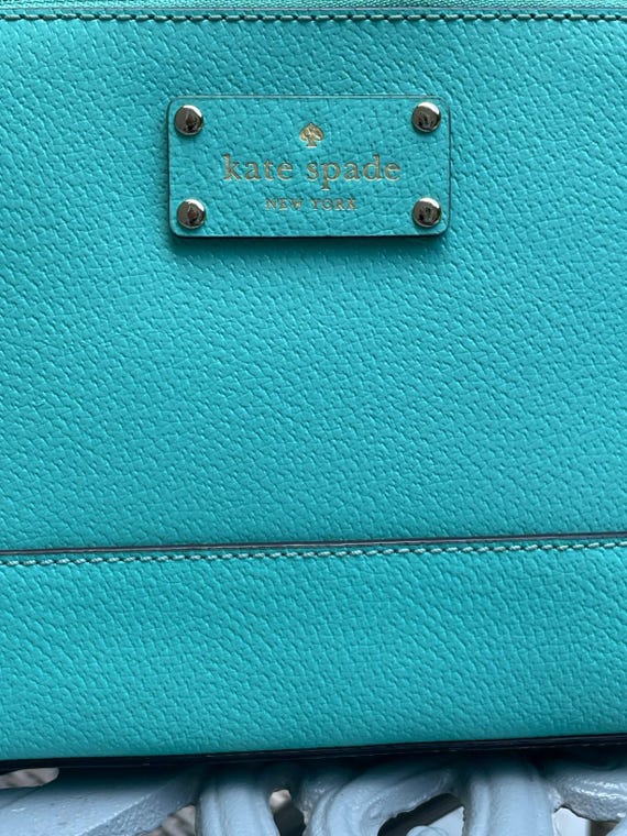 Kate Spade Mint Green Pebbled Leather Zip Shoulder Crossbody Bag