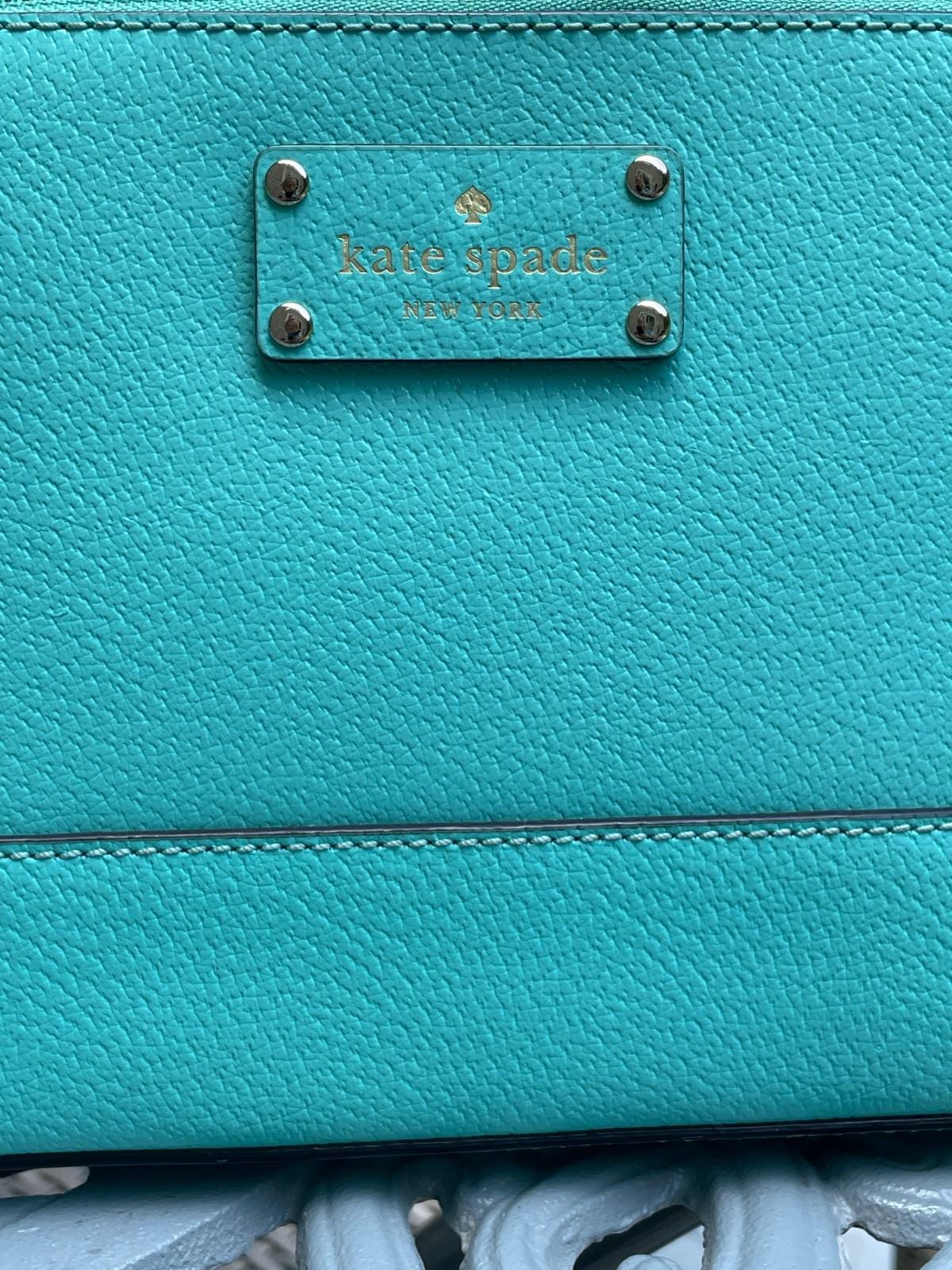 Kate Spade Mint Green Pebbled Leather Zip Shoulder Crossbody 