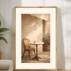 静かなヨーロッパのカフェコーナーのプリント、印刷可能なウォールアート、デジタルダウンロードポスター