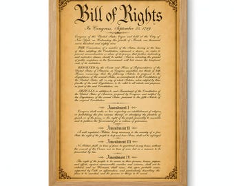 Bill of Rights First Page Printable Historical Parchment Wall Art, Digital Download