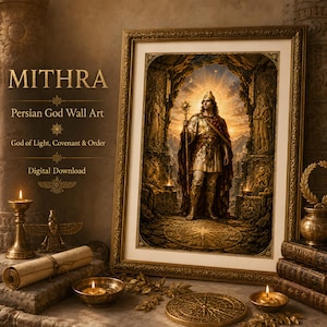 Mithra Sun God Printable Wall Art, Ancient Covenant Deity Digital Download
