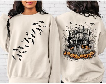 Haunted House Halloween Sweatshirt, Spooky Ghost Hoodie, Spooky Season Shirt, Haunted House Graphic Shirt, Gothic Witchy Fall Sweater