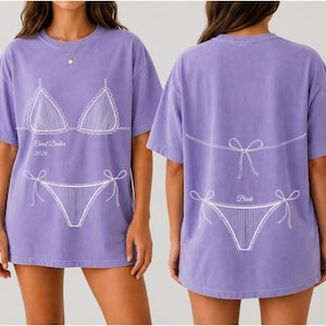 Comfort Colors Bikini Shirt, Front and Back Bikini Graphic Tee, Beach Vacation Shirt, Bachelorette Party Tee image 1