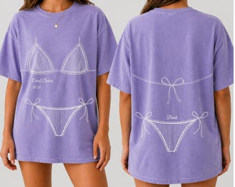 Comfort Colors Bikini Shirt, Front and Back Bikini Graphic Tee, Beach Vacation Shirt, Bachelorette Party Tee