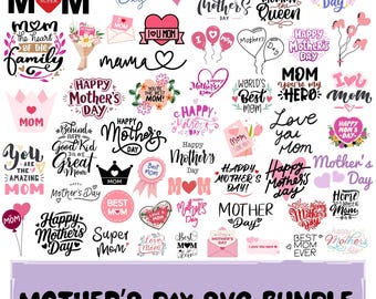 Happy Mother’s Day SVG Bundle, Cricut & Silhouette Files, (Digital Download)