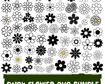 Daisy SVG Bundle: Flower Cut Files for Cricut (Digital Download)
