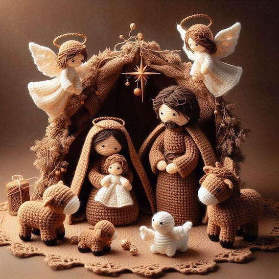 Crochet Nativity Set Pattern: Holy Family & Animals (Digital Download PDF)